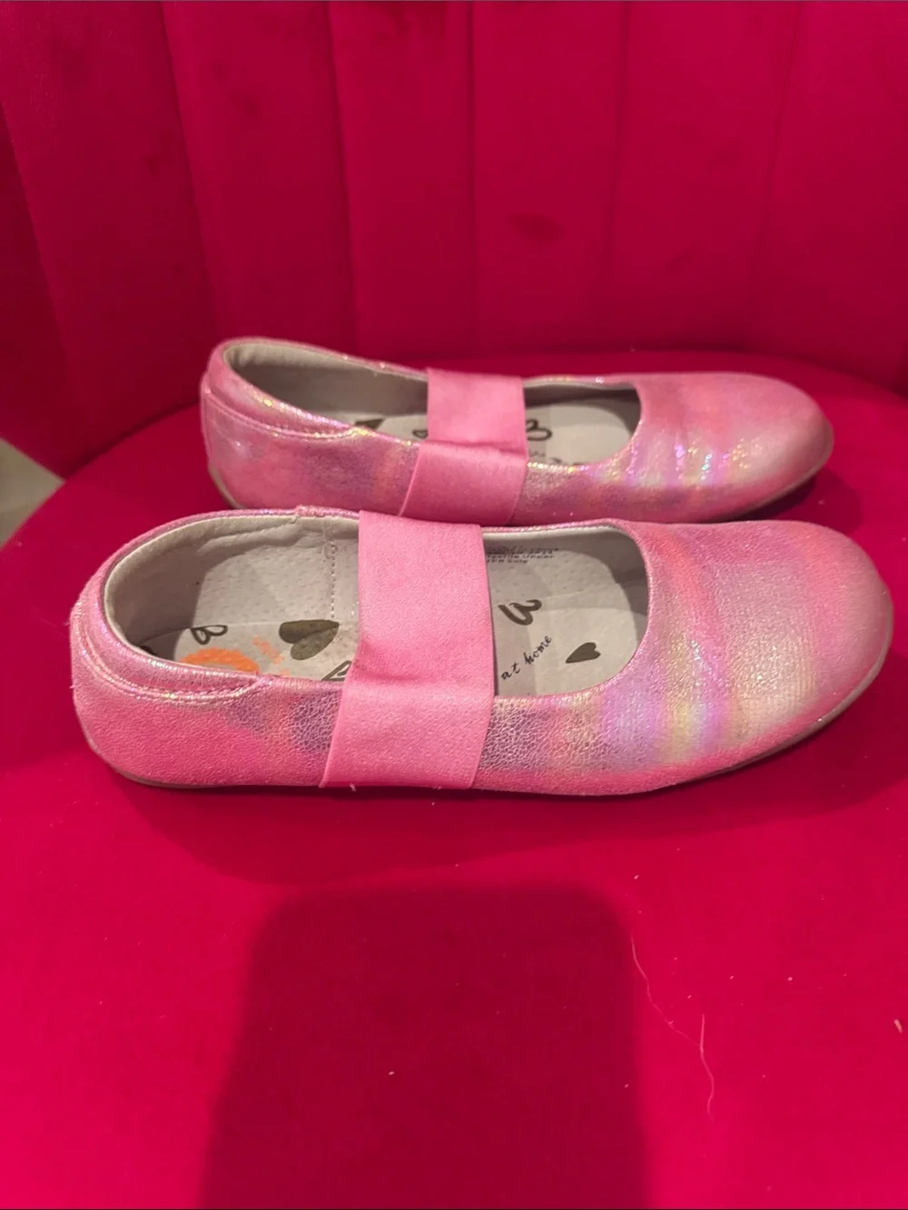 Livie & Luca Shimmery Pink Girls' Mary Jane Flats barely worn great condition